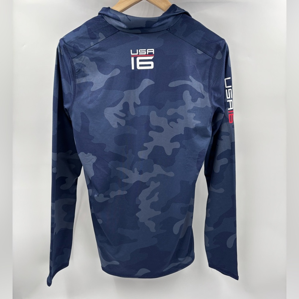 RLX‎ USA M Thumbholes Polyester Navy Active Fit Quarter Zip Pullover - Picture 5 of 5